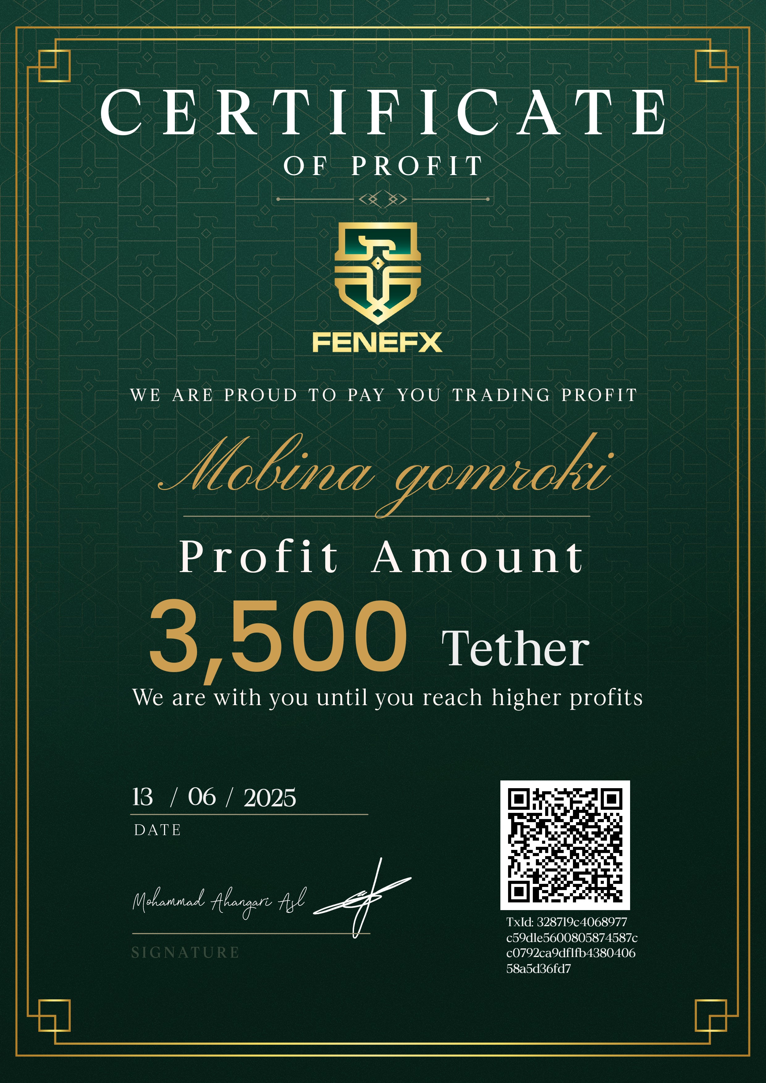 Certificates — مبینا کمرکی