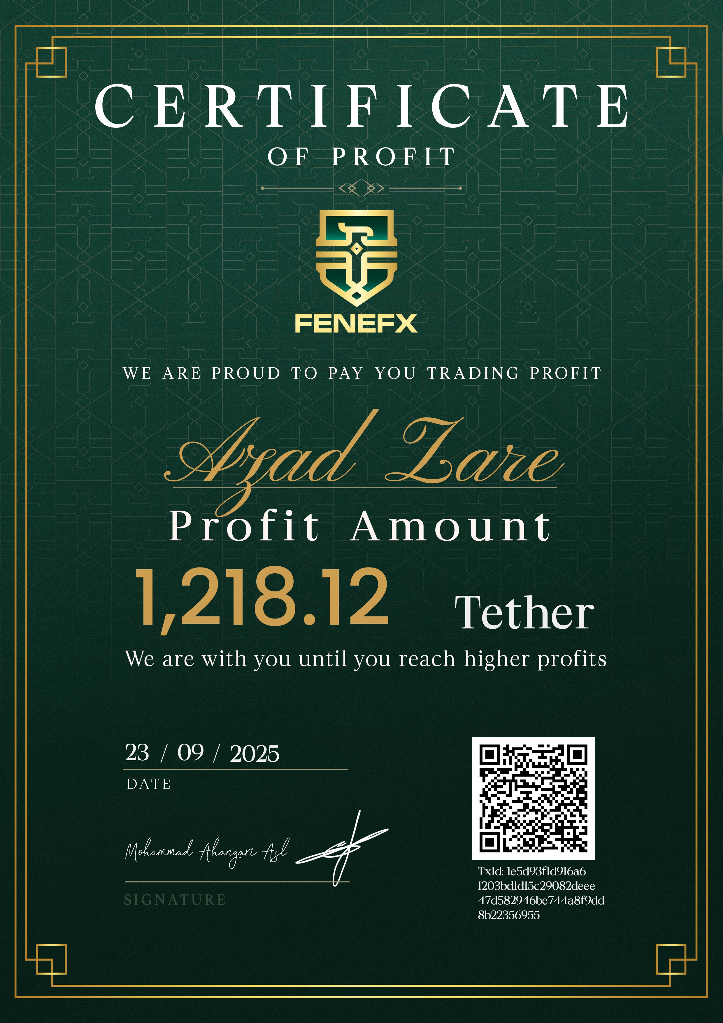 Certificates — آزاد زارع