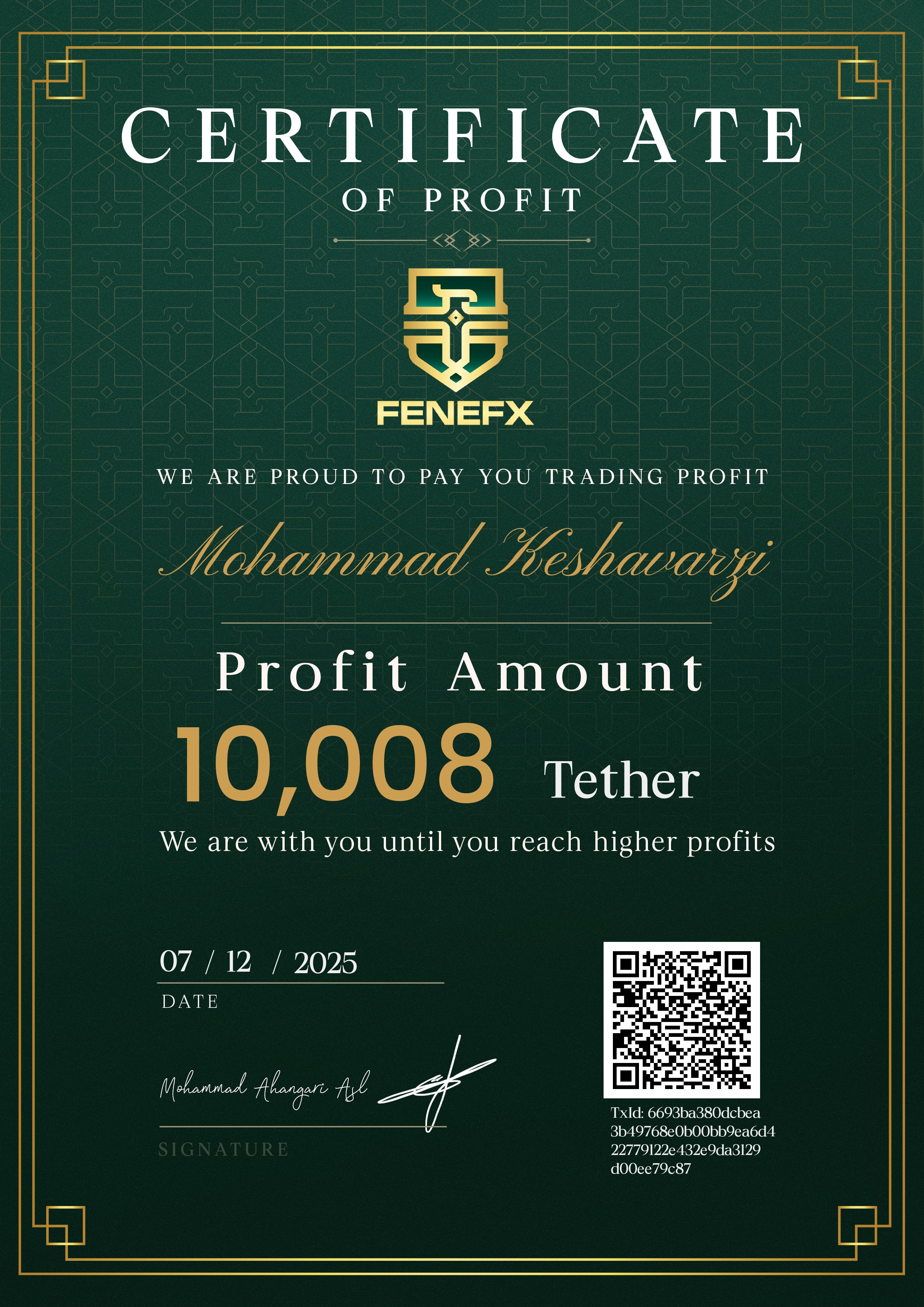 Certificate (image) — محمد کشاورزی